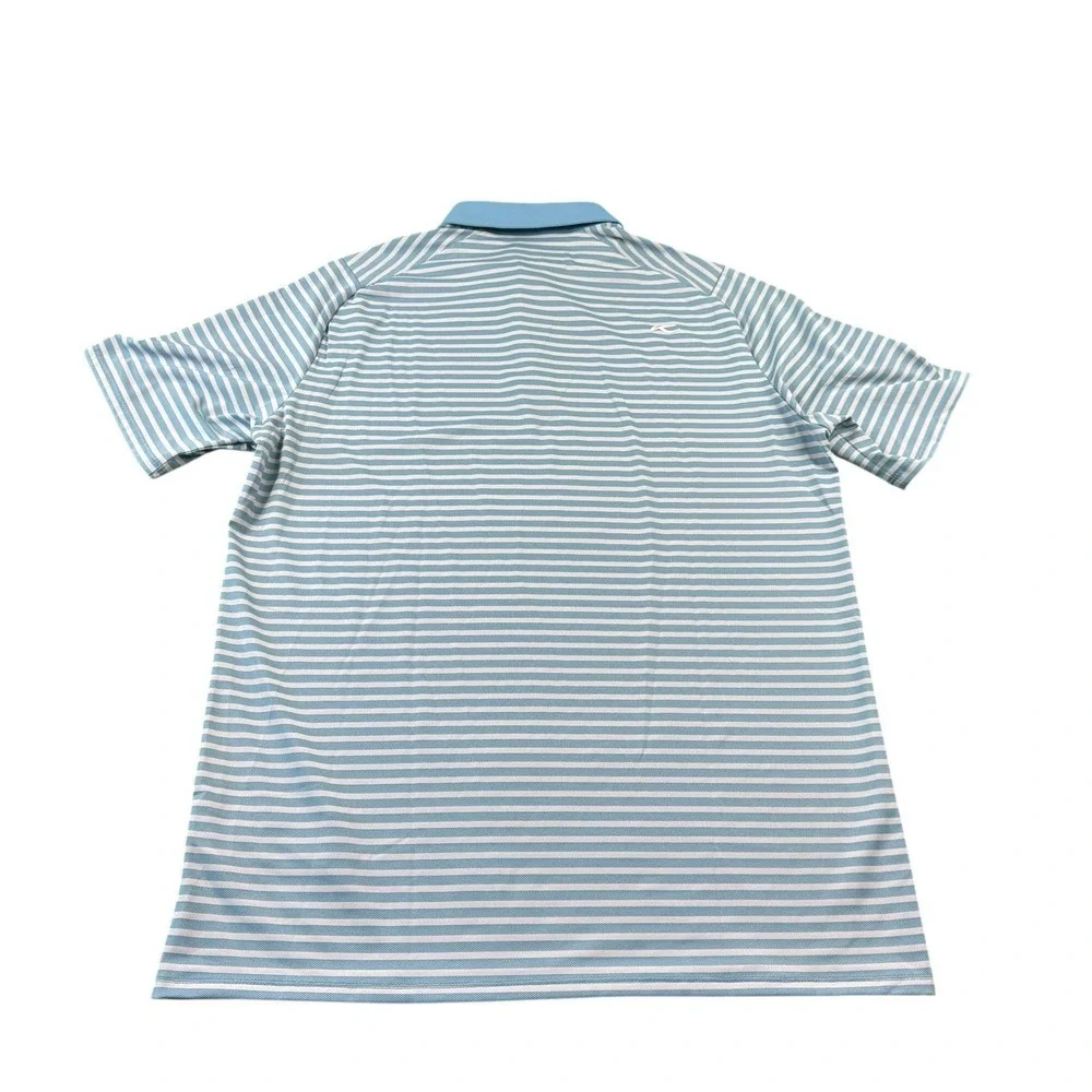 KJUS Blue White Striped Luis Men's Performance Polo Shirt Size S NWT - Picture 3 of 6